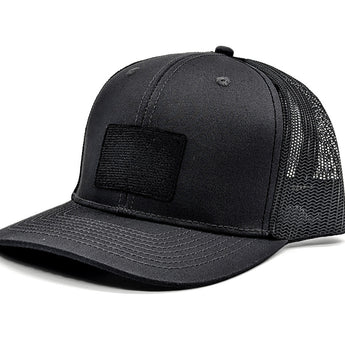 Milspin Snap-Back Velcro Hat + CURVED - DOGE Patch Velcro Hat With Patch MilSpin All Black Stainless Steel Black