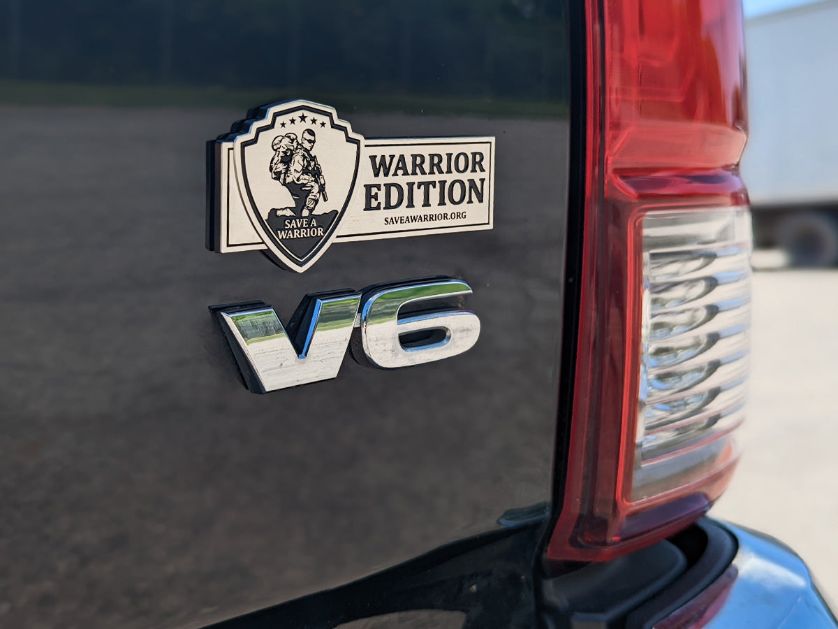 Save A Warrior™ Auto Metal Badge (3M) MILSPIN 