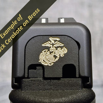 Milspin US Army Retired Slide Back Plate Glock Slide Back Plate MilSpin Standard (G17-G41, G45) Black Cerakote on Brass 
