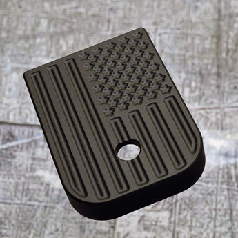 MILSPIN engraved magazine base plate with blacked out insignia