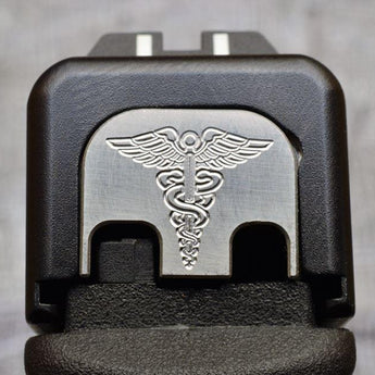 Milspin Custom Engraved NAVY Slide Back Plate (Over 100 Navy Emblems) Glock Slide Back Plate MilSpin
