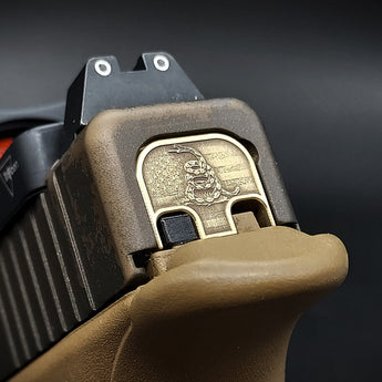 LV Polished Laser Engraved Glock Slide Plates