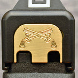 Milspin Cross Pistols Slide Back Plate Glock Slide Back Plate MilSpin Glock 42 Brass 