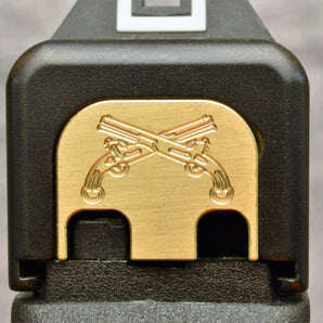 Milspin Cross Pistols Slide Back Plate Glock Slide Back Plate MilSpin Glock 42 Brass