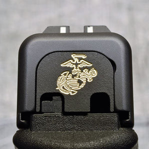 Milspin USMC EGA Slide Back Plate Glock Slide Back Plate MilSpin Glock 42 Black Cerakote on Brass