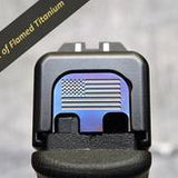 Milspin F*ck Around Find Out Slide Back Plate Glock Slide Back Plate MilSpin Glock 43, 43X, 48 Flamed Titanium 