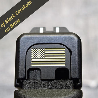 Milspin Police Badge Slide Back Plate Glock Slide Back Plate MilSpin Glock 42 Black Cerakote on Brass