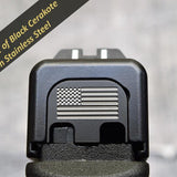 Milspin Police Badge Slide Back Plate Glock Slide Back Plate MilSpin Glock 42 Black Cerakote on Stainless Steel 
