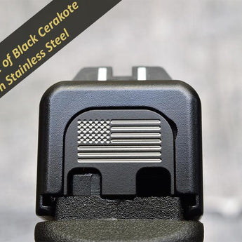 Milspin Police Badge Slide Back Plate Glock Slide Back Plate MilSpin Glock 42 Black Cerakote on Stainless Steel
