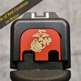 Milspin Templar Cross Slide Back Plate Glock Slide Back Plate MilSpin Standard (G17-G41, G45) Red Cerakote on Brass 