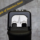 Milspin No Step on Snek Slide Back Plate Glock Slide Back Plate MilSpin Glock 42 Stainless Steel