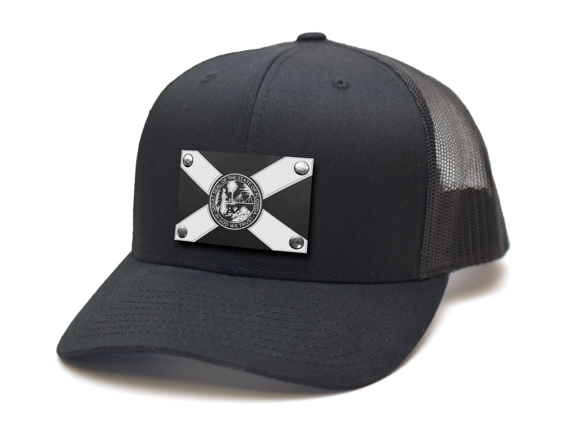 Milspin Snap-Back Velcro Hat + CURVED - FLORIDA STATE FLAG Patch Velcro Hat With Patch MilSpin 