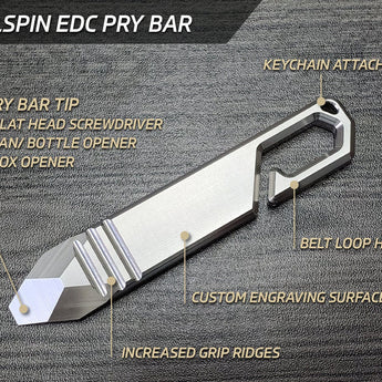 Milspin Honeycomb Texture Stainless Steel EDC Pry Bar (EXPRESS) pry bar MILSPIN 