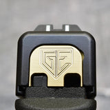 Milspin GE with Border (Glock Elite) Glock Slide Back Plate Glock Slide Back Plate MilSpin Glock 42 Brass
