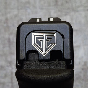 Milspin GE with Border (Glock Elite) Glock Slide Back Plate Glock Slide Back Plate MilSpin Glock 42 Black Cerakote on Stainless Steel