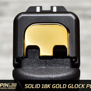 Milspin Solid 18 Karat Gold Slide Back Plate Glock Slide Back Plate MILSPIN
