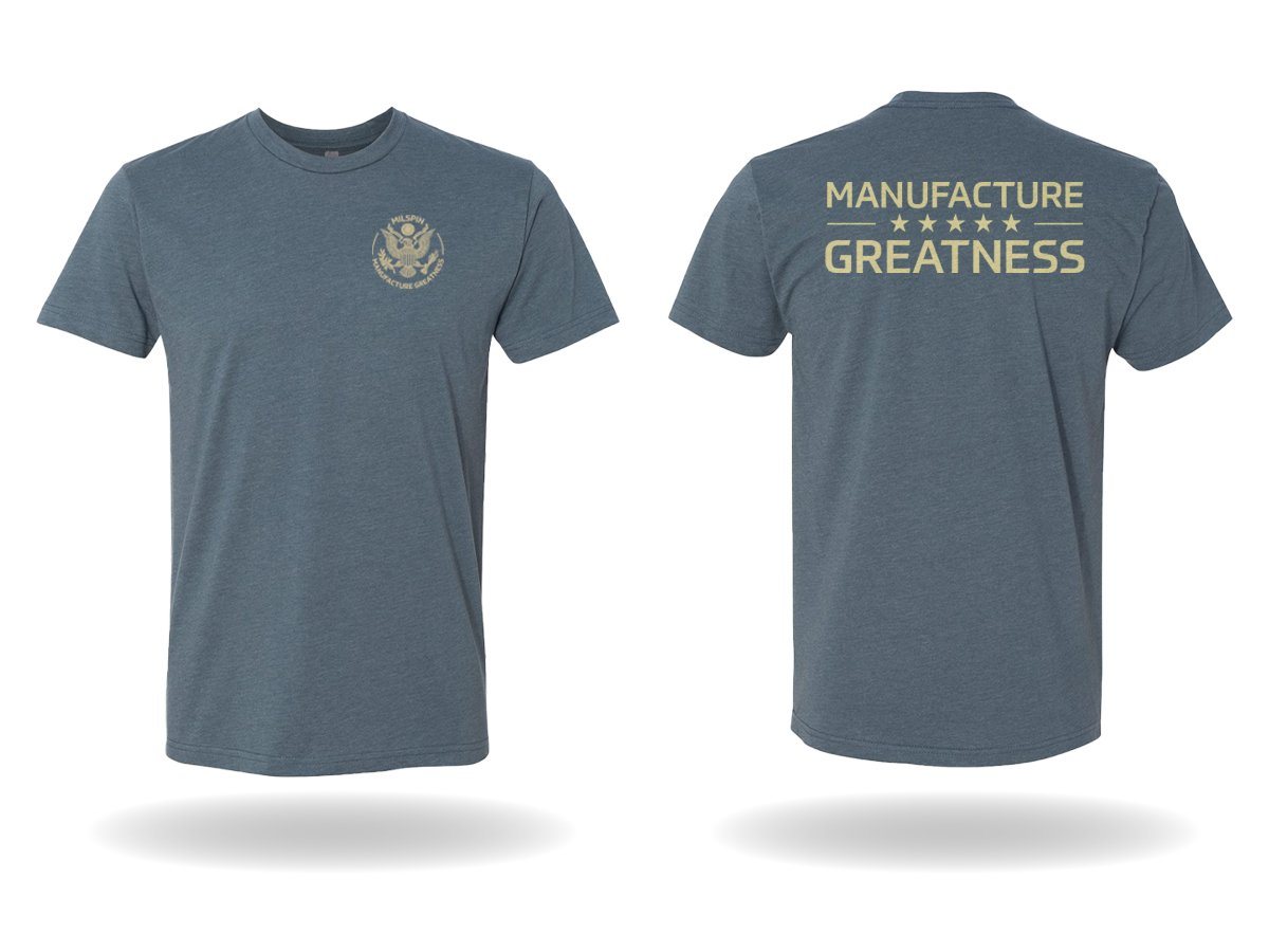 Milspin 'Manufacture Greatness' T-Shirt Shirt MILSPIN XS Indigo 