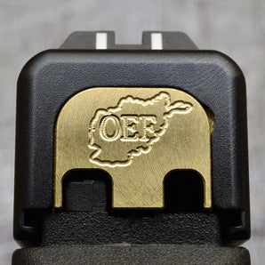 Milspin Afghanistan OEF - Operation Enduring Freedom Slide Back Plate Glock Slide Back Plate MilSpin Glock 42 Brass