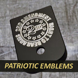 MILSPIN engraved magazine base plate with Patriotic insignia