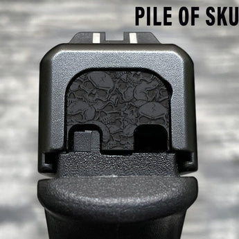 Milspin Blacked Out Patterns Slide Back Plate Glock Slide Back Plate MilSpin Standard (G17-G41, G45) Pile of Skulls 