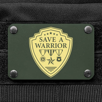 Save A Warrior™ Metal Morale Patch Morale Patch MilSpin Brass Black Cerakote CURVED (For Hat)