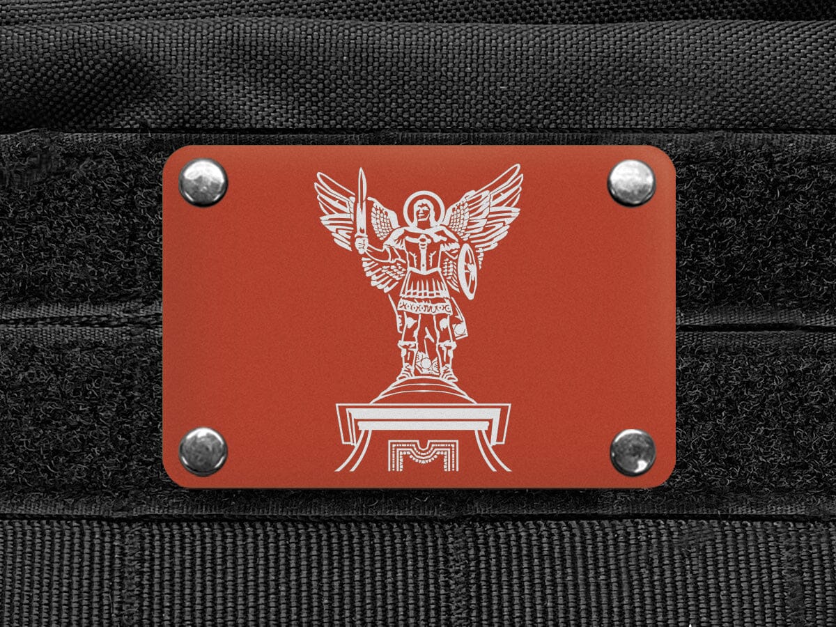 Milspin St. Michael on Pedestal Metal Morale Patch Morale Patch MilSpin 