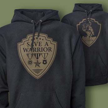 Save A Warrior™ Heavyweight Hooded Sweatshirt Sweatshirt MILSPIN 