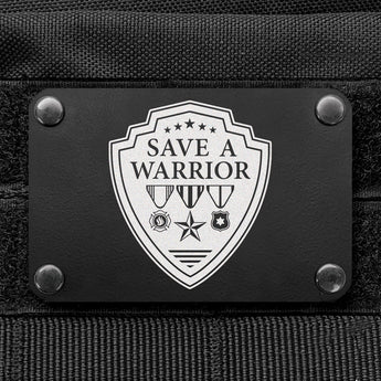 Save A Warrior™ Metal Morale Patch Morale Patch MilSpin Stainless Steel O.D. Green Cerakote CURVED (For Hat)