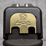 Skull and Bones Slide Back Plate Glock Slide Back Plate MilSpin Glock 42 Brass 