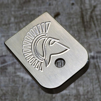 Milspin Spartan Helmet Magazine Base Plate Glock Magazine Base Plates MilSpin Glock 43 Stainless Steel 