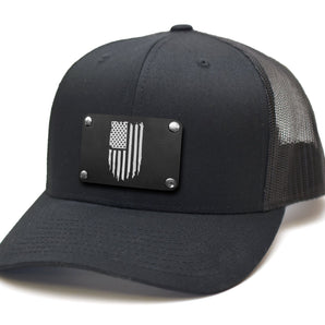 Milspin Snap-Back Velcro Hat + CURVED - TATTERED USA FLAG Patch Velcro Hat With Patch MilSpin 