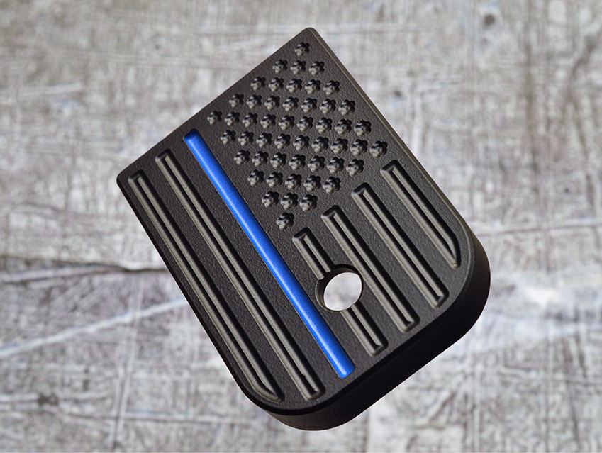 Milspin Thin Blue Line Stainless Steel Magazine Base Plate – MILSPIN
