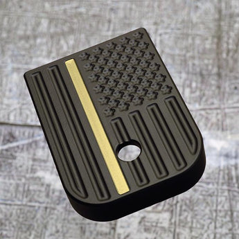 Milspin Thin Gold Line (Dispatcher) Brass Magazine Base Plate Glock Magazine Base Plates MilSpin 
