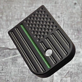 Milspin Thin Green Line Stainless Steel Magazine Base Plate Glock Magazine Base Plates MilSpin 