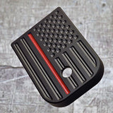 Milspin Thin Red Line Stainless Steel Magazine Base Plate Glock Magazine Base Plates MilSpin 