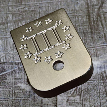 MILSPIN engraved magazine base plate with Patriotic insignia 04