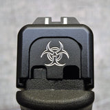 Milspin Biohazard Slide Back Plate Glock Slide Back Plate MilSpin Glock 42 Black Cerakote on Stainless Steel 