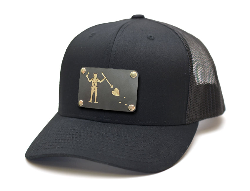 Milspin Snap-Back Hat + CURVED VELCRO PATCH - Blackbeard metal hat plate MilSpin 
