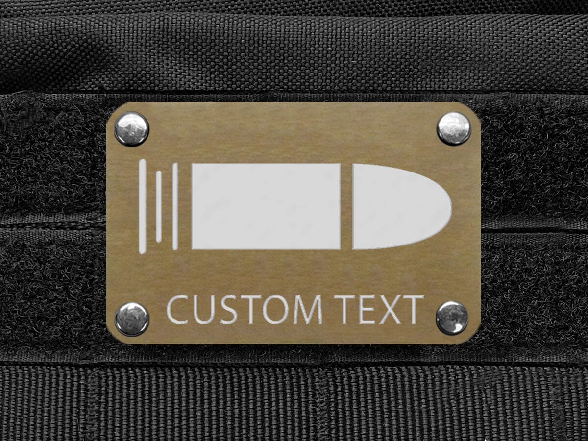 Milspin Bullet with Custom Text Metal & Velcro Morale Patch Morale Patch MilSpin 