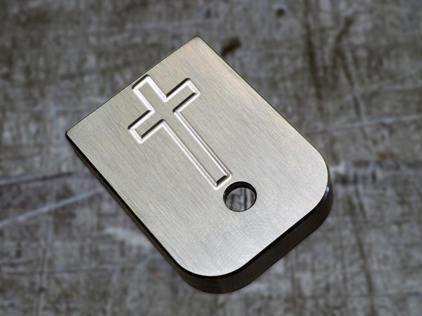 5D CNC Machined Stainless Steel Magazine Base Plate For Glock 19, 17 (9mm)