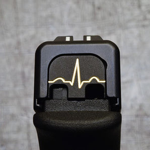 Milspin EKG Line Slide Back Plate Glock Slide Back Plate MilSpin Glock 42 Black Cerakote on Brass