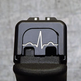 Milspin EKG Line Slide Back Plate Glock Slide Back Plate MilSpin Glock 42 Black Cerakote on Stainless Steel 