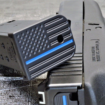 Milspin Thin Blue Line Stainless Steel Magazine Base Plate | MILSPIN