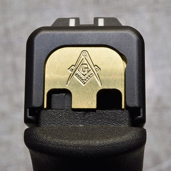 Milspin Masonic Slide Back Plate Glock Slide Back Plate MilSpin Glock 42 Brass