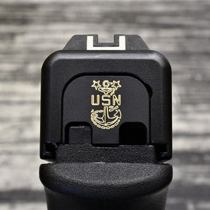 Milspin Custom Engraved NAVY Slide Back Plate (Over 100 Navy Emblems) Glock Slide Back Plate MilSpin
