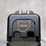 Milspin Ohio Slide Back Plate Glock Slide Back Plate MilSpin Glock 43, 43X, 48 Black Cerakote on Brass 