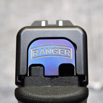 Milspin Army Ranger Slide Back Plate Glock Slide Back Plate MilSpin Standard (G17-G41, G45) Flamed Titanium 