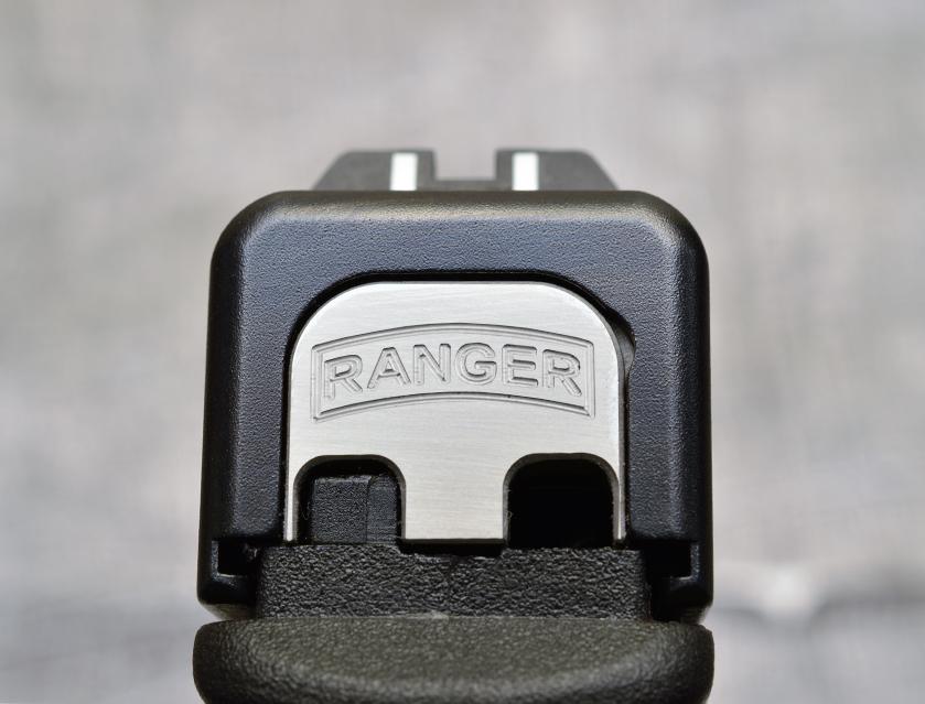 Milspin Army Ranger Slide Back Plate Glock Slide Back Plate MilSpin Glock 42 Stainless Steel