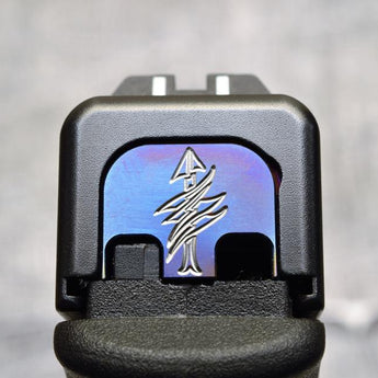 Milspin Scout Sniper Employment Slide Back Plate Glock Slide Back Plate MilSpin Standard (G17-G41, G45) Flamed Titanium 