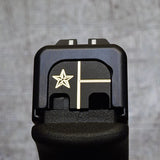 Milspin Texas Flag Slide Back Plate Glock Slide Back Plate MilSpin Glock 42 Black Cerakote on Brass 
